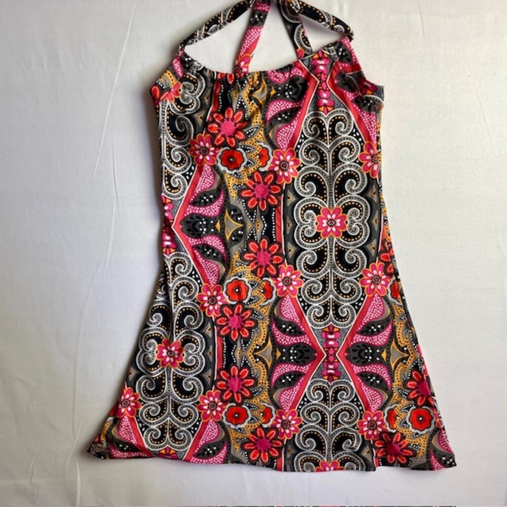 prAna Quinn Dress Coral Malibu XS Halter Shelf Bra Yoga Activewear Athleisure